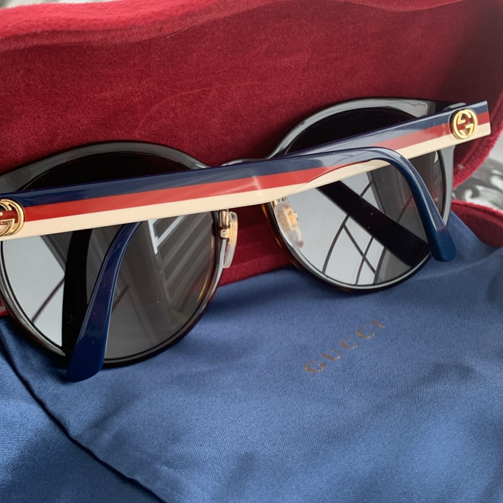 🔥♥️🔥AUTHENTIC Gucci Sunglasses GG0416SK 003 55-20-145  Made in Italy - Picture 6 of 14
